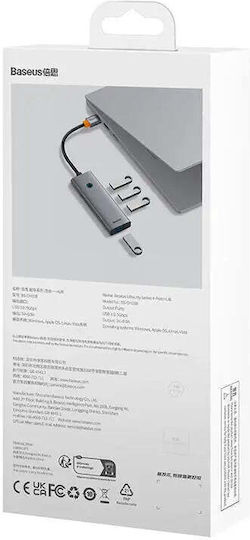 Baseus Ultrajoy Series Lite USB 3.0 4 Port Hub with USB-A Connection White