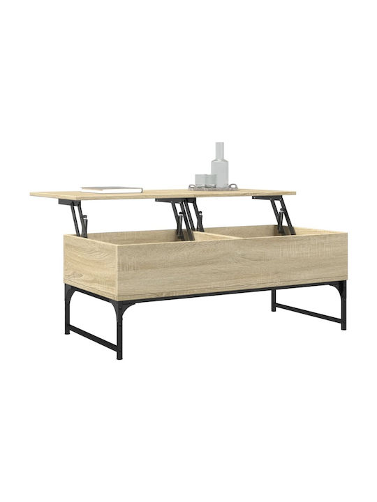 Rechteckiger Zentraler Kaffeetisch Aus Holz Mit Hebemechanismus Kaffee M100xL50xH40cm