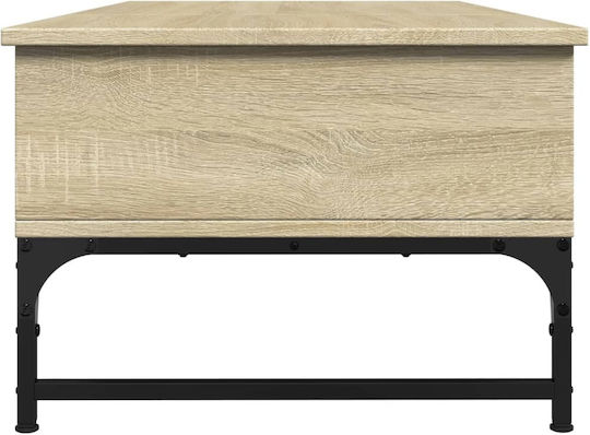 Rectangular Central Wooden Coffee Table with Lifting Mechanism Oak M100xW50xH35cm