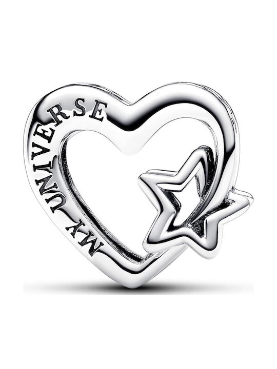 Pandora Openwork Family Heart & Star Charm Heart Made of Silver