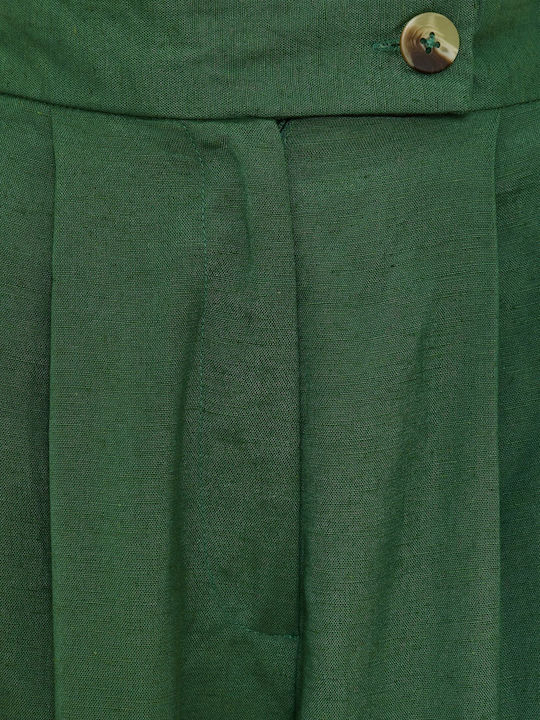 Funky Buddha Women's Bermuda Shorts Linen Green