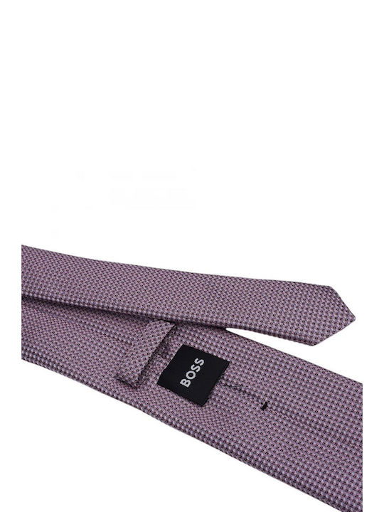Hugo Boss Herren Krawatte Gedruckt in Flieder Farbe