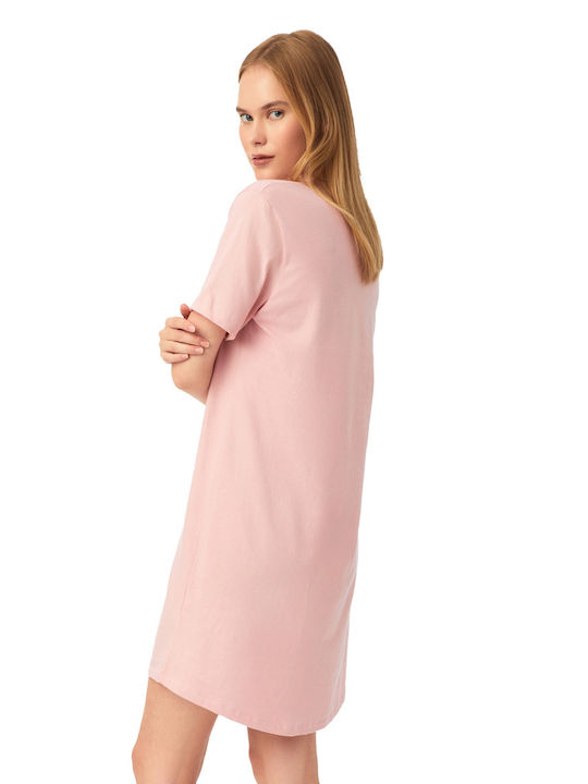 Minerva Nightgown Regular Fit for Maternity Hospital & Breastfeeding Pink