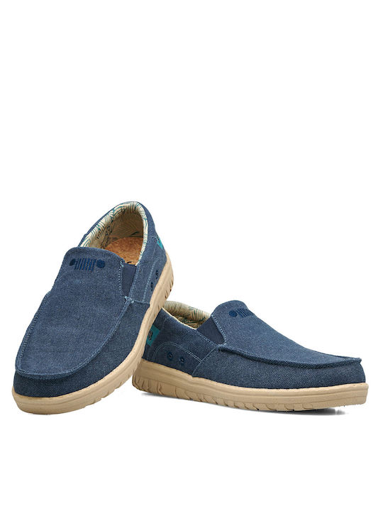 Adidași pentru bărbați Jeep-samoa Slip On-casual-extra Light-anatomika-extra Soft/comfort-memory-foam- Blue Canvas