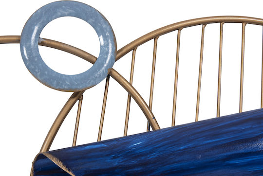 HomeMarkt Decorațiune Geometrică Albastră Din Metal 87x54cm
