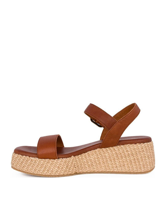 Damenplattformen Tabac Braun