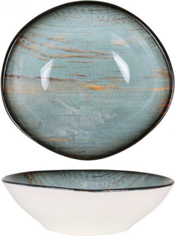 Bonna Serving Bowl Round Wooden Green with Diameter 18cm