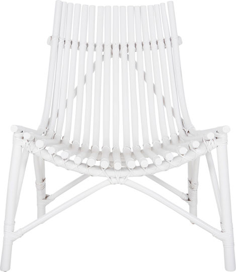 Καρέκλα Εξωτερικού Χώρου Rattan Cellion Λευκή 76x72x83εκ.