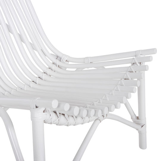 Καρέκλα Εξωτερικού Χώρου Rattan Cellion Λευκή 76x72x83εκ.