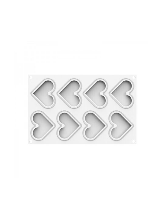 Silikomart Level Hearts 35 Backform Torte Silikon 8x6.6x1.2cm 1cm