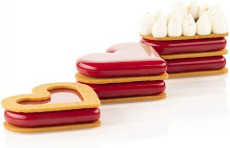 Silikomart Level Hearts 35 Formă de Patiserie pentru Chec Inima din Silicon 8x6.6x1.2buc 1buc