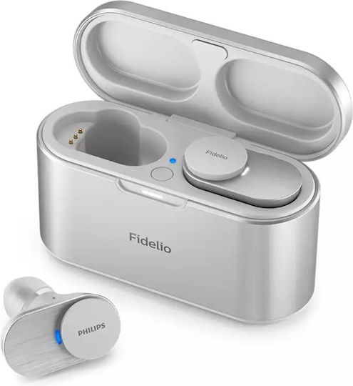 Philips Fidelio In-ear Bluetooth Handsfree Căști cu Rezistență la Transpirație și Carcasă de Încărcare Alb