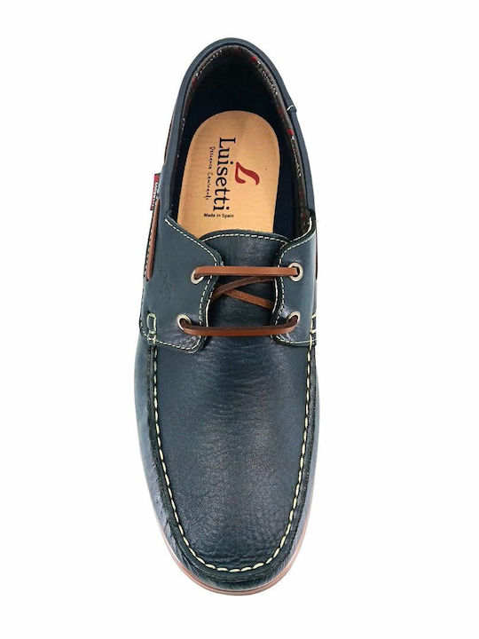 Luisetti 29304 (blue Leather) Men's Moccasins