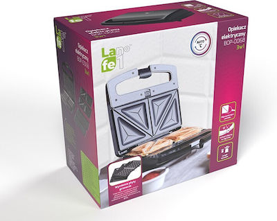 Lafe BOP-006B Sandwichmaker mit Abnehmbaren Platten für for 2 Sandwiches Sandwiches 800W Schwarz