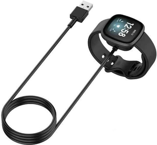 Edman Charging Cable For Fitbit Versa 3/versa4/sense 1/2, Black