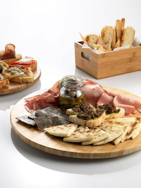 Leone Wooden Serving Platter Rotating 32x32cm