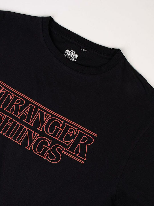 Παιδικό T-shirt Μαύρο Stranger Things