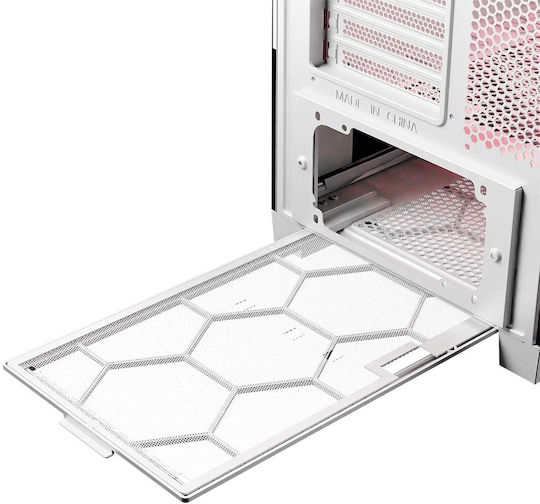 Modecom Volcano Expanse T Apex ARGB Gaming Midi Tower Κουτί Υπολογιστή με Πλαϊνό Παράθυρο Λευκό