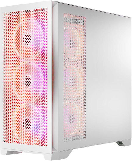 Modecom Volcano Expanse T Apex ARGB Gaming Midi Tower Κουτί Υπολογιστή με Πλαϊνό Παράθυρο Λευκό