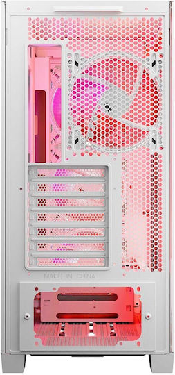 Modecom Volcano Expanse T Apex ARGB Gaming Midi Tower Κουτί Υπολογιστή με Πλαϊνό Παράθυρο Λευκό