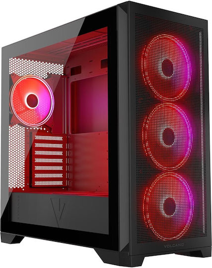 Modecom Volcano Expanse S Apex ARGB Геймърско Midi Tower Компютърна Кутия със Страничен Прозорец Черна