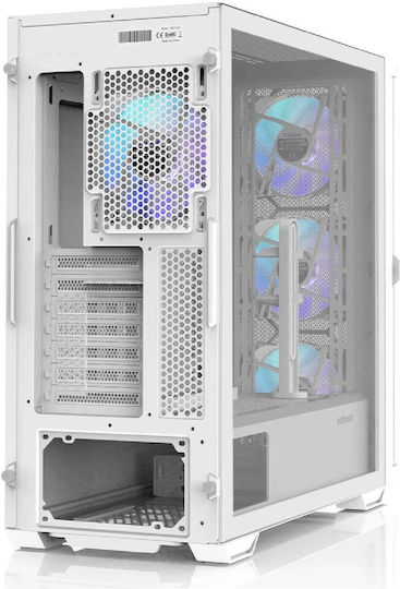 Zalman Z10 DUO Gaming Midi Tower Κουτί Υπολογιστή με Πλαϊνό Παράθυρο και RGB Φωτισμό Λευκό