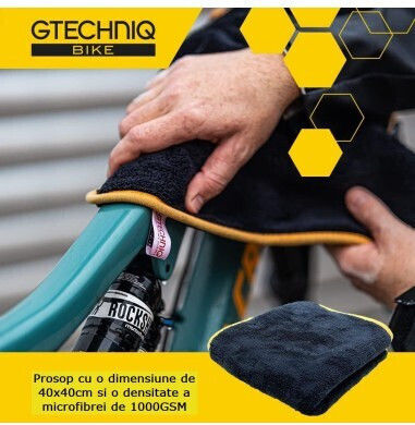 GTECHNIQ Lavetă Microfibră Uscare Auto 1000gsm Negru 40x40cm