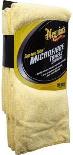 Meguiar's Supreme Tücher Mikrofaser Reinigung für Kunststoffe im Innenbereich - Armaturenbrett Auto Gelb 60x40cm 6Stück