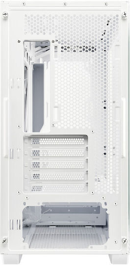 Asus A21 Plus Gaming Midi Tower Κουτί Υπολογιστή με Πλαϊνό Παράθυρο και RGB Φωτισμό Λευκό