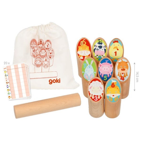 Goki Ξύλινο Παιχνίδι Στόχου Ζωάκια Viking Game Kubb (4+ Ετών) 56648