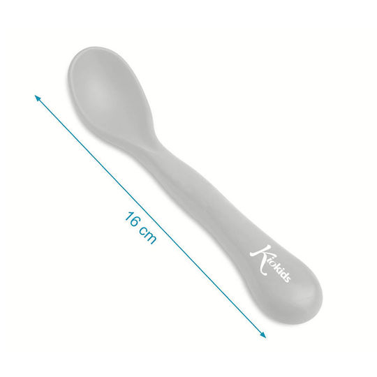 Kiokids Baby Spoon Grey pentru 6+luni 3810