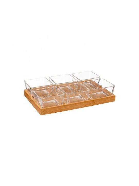 Secret de Gourmet Ξύλινη Ορντεβιέρα 6 Θέσεων Καφέ Ø28.5xY28.5cm Π28.5xΜ19.5xΥ28.5cm