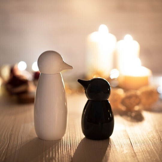 Bisetti Icon Penguino Χειροκίνητος Μύλος Μπαχαρικών 2 Θέσεων Ξύλινος σε Μαύρο Χρώμα 19cm