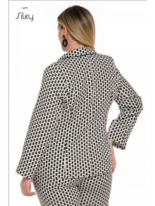 Silky Collection Γυναικείο Σακάκι Εμπριμέ Silky Collection Γυναικείο Σακάκι Εμπριμέ