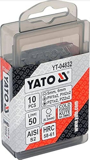 Yato Сет 10 Битове за Винтоверт Кръст