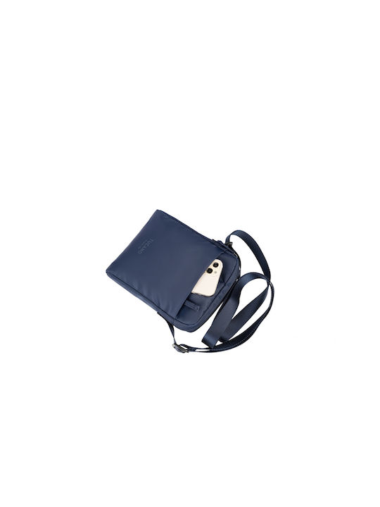 Tucano Urbano Fabric Shoulder / Crossbody Bag with Zipper & Adjustable Strap Blue 17x5x23cm