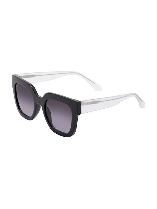 Women's Sunglasses with Black Plastic Frame and Black Gradient Lens 07-028094(Franca)