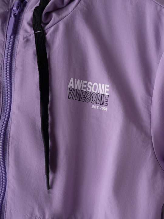 Kids' Casual Jacket Short Windproof Purple