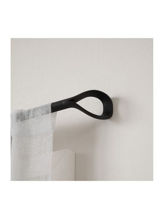 Umbra Extendable Metallic Curtain Pole Loop Single Ø25mm 107-305cm Black