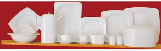 Cryspo Trio 'quadro Plate Desert made of Porcelain White with Diameter 21cm 6pcs