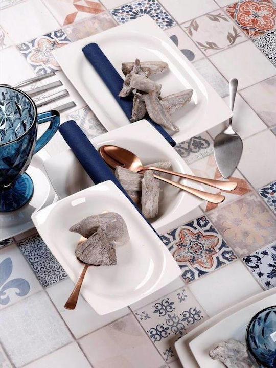 Cryspo Trio 'quadro Off Plate Soup made of Porcelain White with Diameter 23cm 6pcs