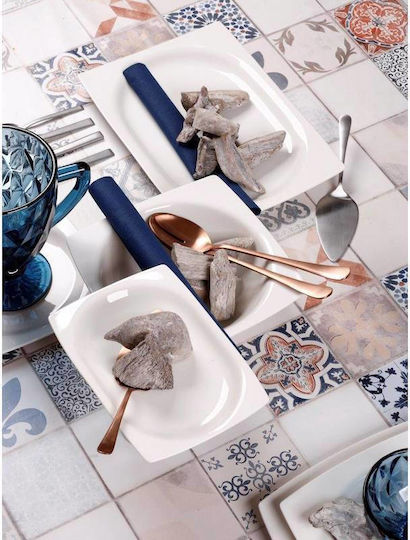 Cryspo Trio 'quadro Off Plate Soup made of Porcelain White with Diameter 23cm 6pcs