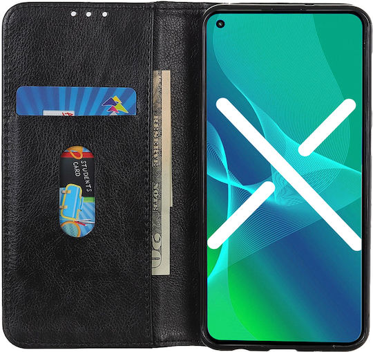 Wallet Δερμάτινο / Σιλικόνης Μαύρο (Moto G72)