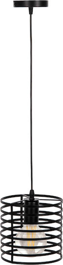 HomeMarkt Κρεμαστό Φωτιστικό Μαύρο με Ντουί E27 15x12x124εκ.