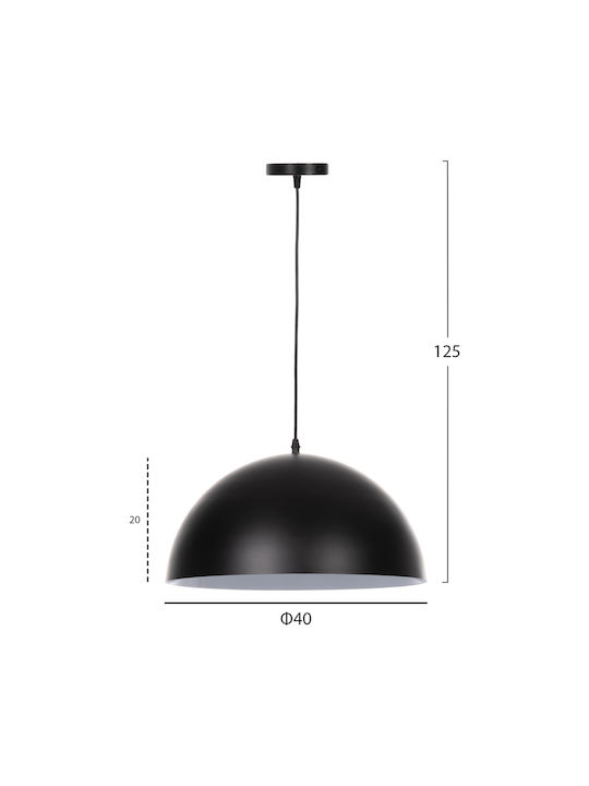 HomeMarkt Pendant Light Black Rail with Socket E27 20x40x125cm