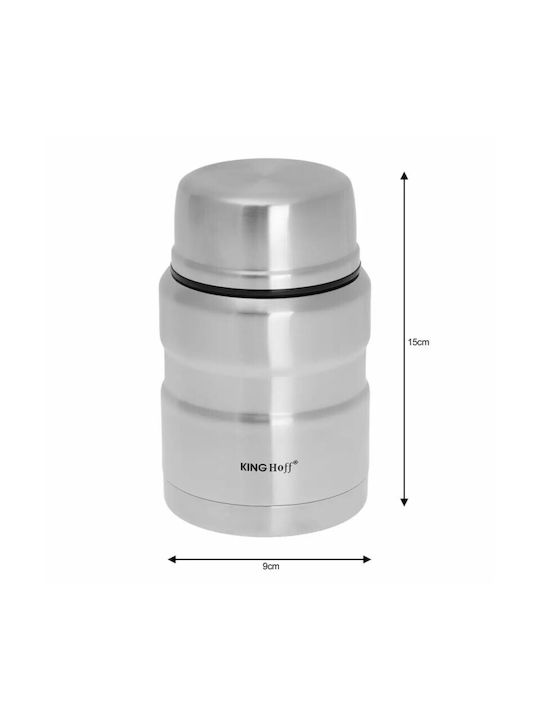 KING Hoff Δοχείο Φαγητού Inox Θερμός Ασημί 500ml