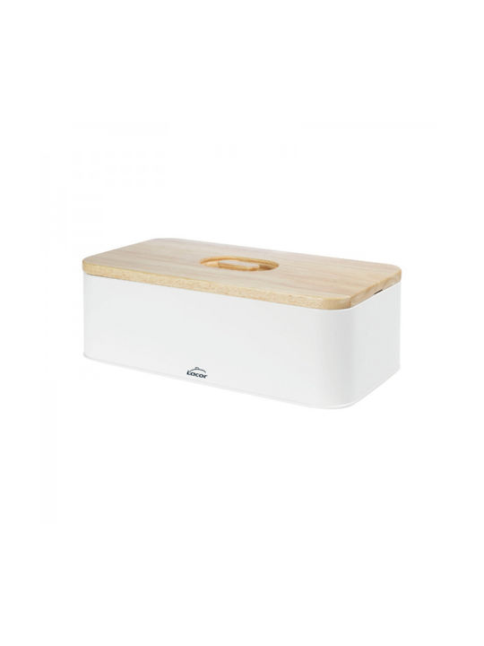 Lacor Ψωμιέρα με Καπάκι Inox Λευκή 42x22.5x12.5cm Lacor Ψωμιέρα με Καπάκι Inox Λευκή 42x22.5x12.5cm