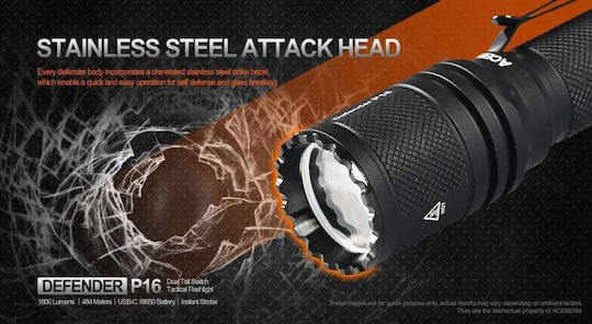 Acebeam LED IP68 с Максимална Яркост 1800лм Черен