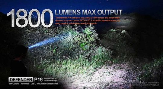 Acebeam LED IP68 с Максимална Яркост 1800лм Черен