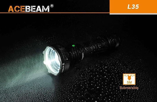 Acebeam Wiederaufladbar Taschenlampe LED mit maximaler Helligkeit 5000lm Schwarz